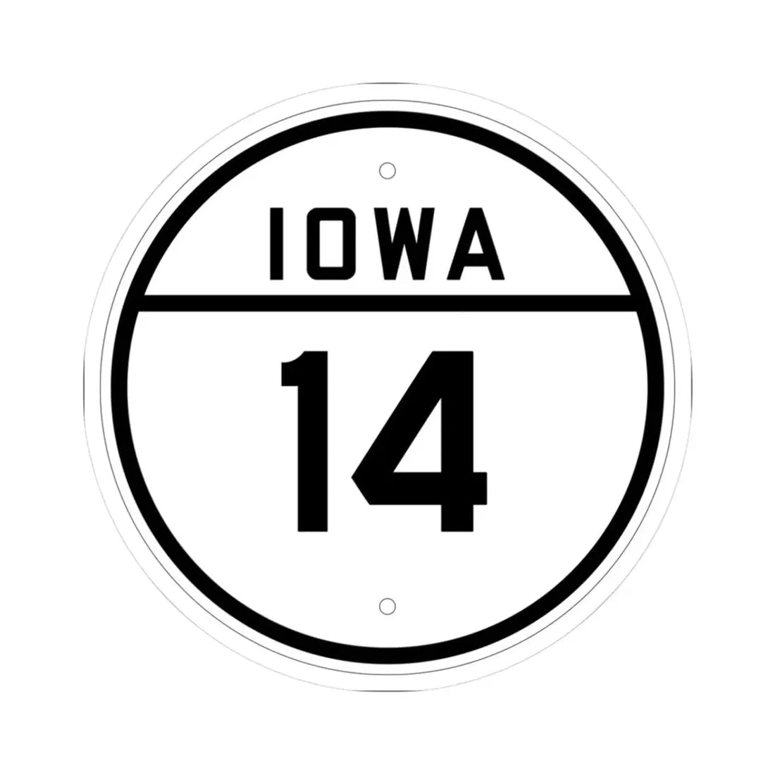 Iowa 14 1926 (Iowa) (Road Sign) STICKER Vinyl Kiss-Cut Decal 3 Inch White - The Sticker Space