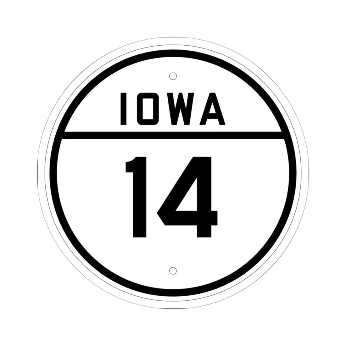 Iowa 14 1926 (Iowa) (Road Sign) STICKER Vinyl Kiss-Cut Decal 6 Inch White - The Sticker Space