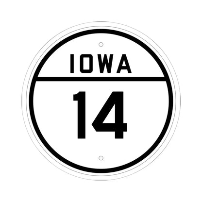 Iowa 14 1926 (Iowa) (Road Sign) STICKER Vinyl Kiss-Cut Decal 6 Inch White - The Sticker Space