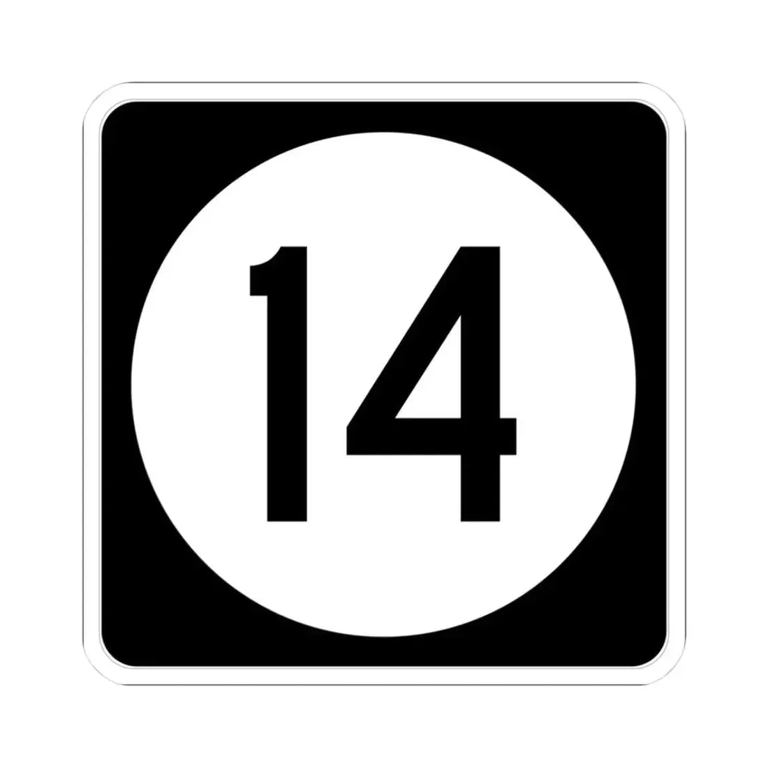 Iowa 14 (Iowa) (Road Sign) STICKER Vinyl Kiss-Cut Decal 3 Inch White - The Sticker Space