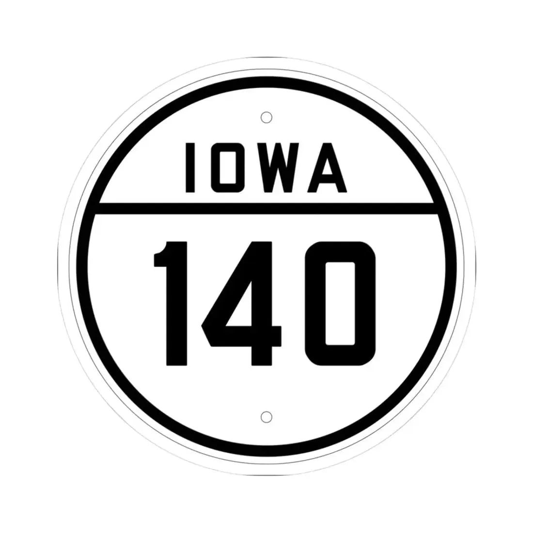 Iowa 140 1926 (Iowa) (Road Sign) STICKER Vinyl Kiss-Cut Decal 3 Inch White - The Sticker Space