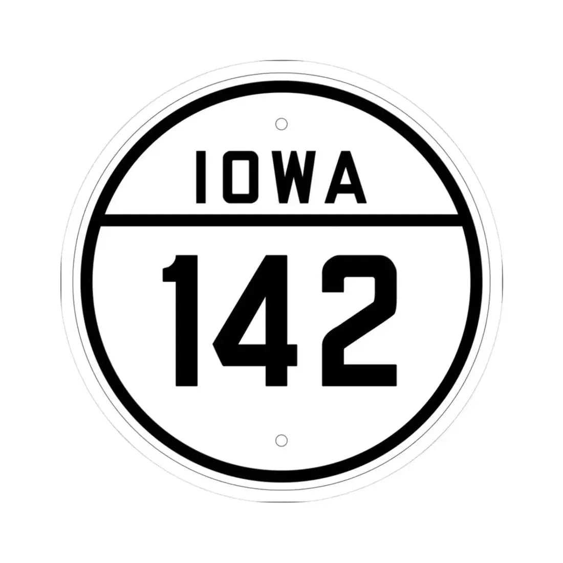 Iowa 142 1926 (Iowa) (Road Sign) STICKER Vinyl Kiss-Cut Decal 3 Inch White - The Sticker Space