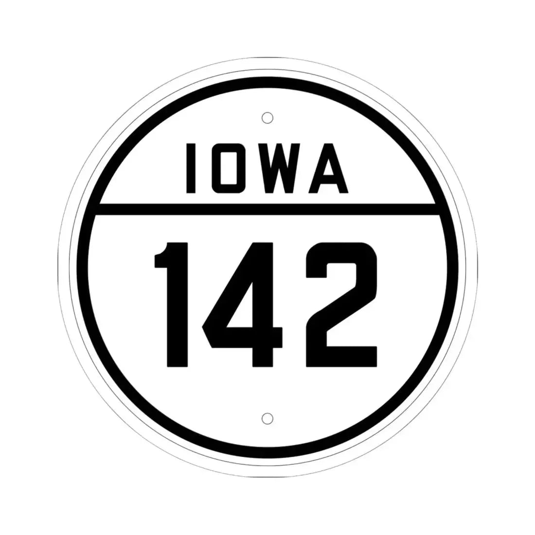 Iowa 142 1926 (Iowa) (Road Sign) STICKER Vinyl Kiss-Cut Decal 6 Inch White - The Sticker Space