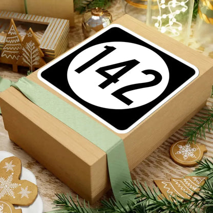 Iowa 142 (Iowa) (Road Sign) STICKER Vinyl Kiss-Cut Decal - The Sticker Space