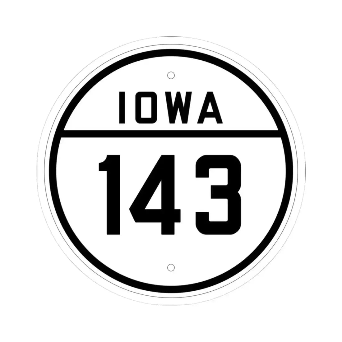 Iowa 143 1926 (Iowa) (Road Sign) STICKER Vinyl Kiss-Cut Decal 3 Inch White - The Sticker Space
