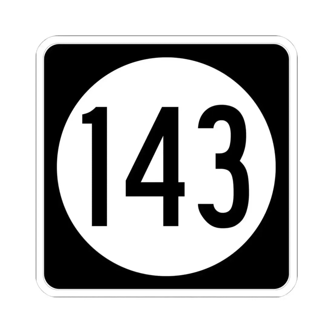 Iowa 143 (Iowa) (Road Sign) STICKER Vinyl Kiss-Cut Decal 4 Inch White - The Sticker Space