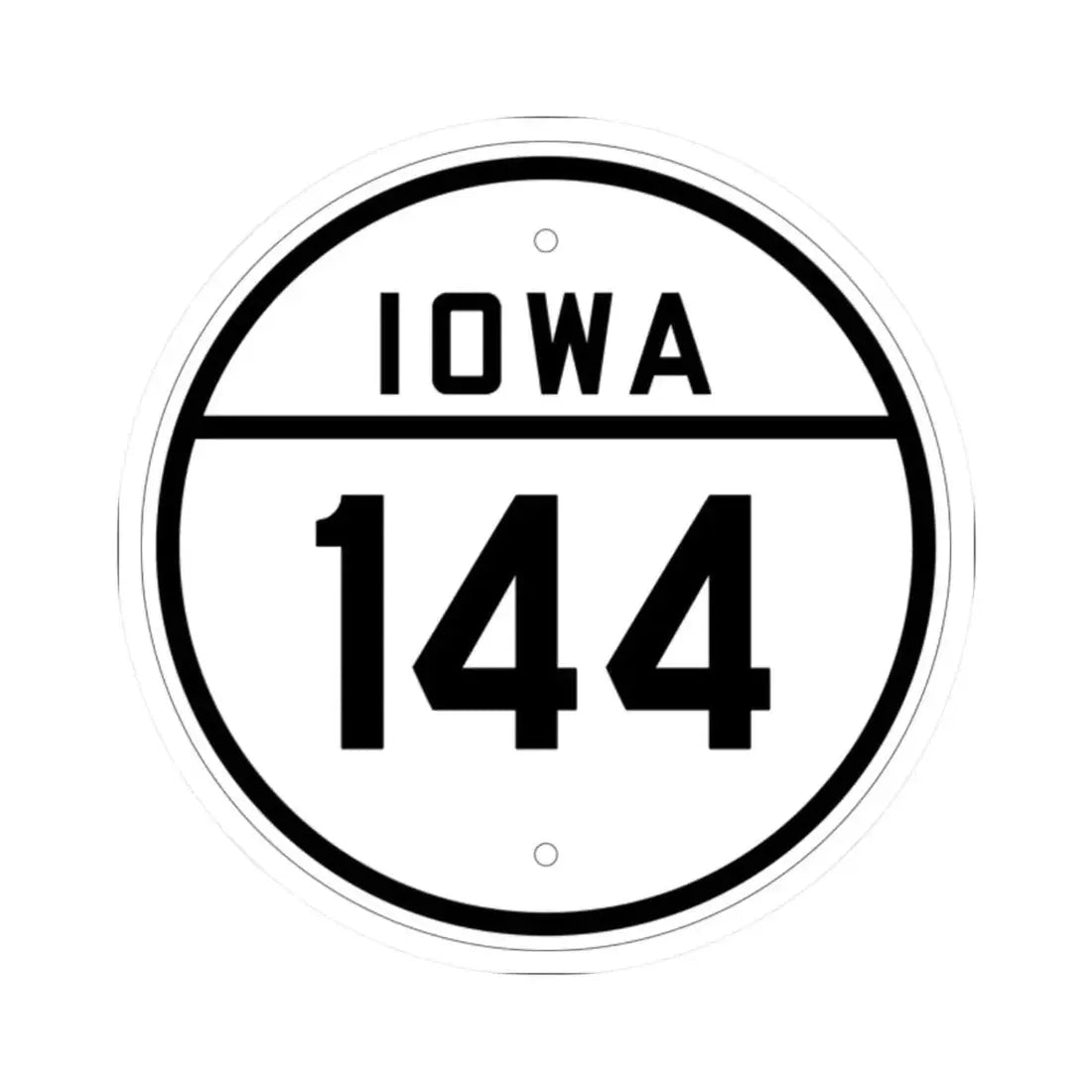 Iowa 144 1926 (Iowa) (Road Sign) STICKER Vinyl Kiss-Cut Decal 2 Inch White - The Sticker Space