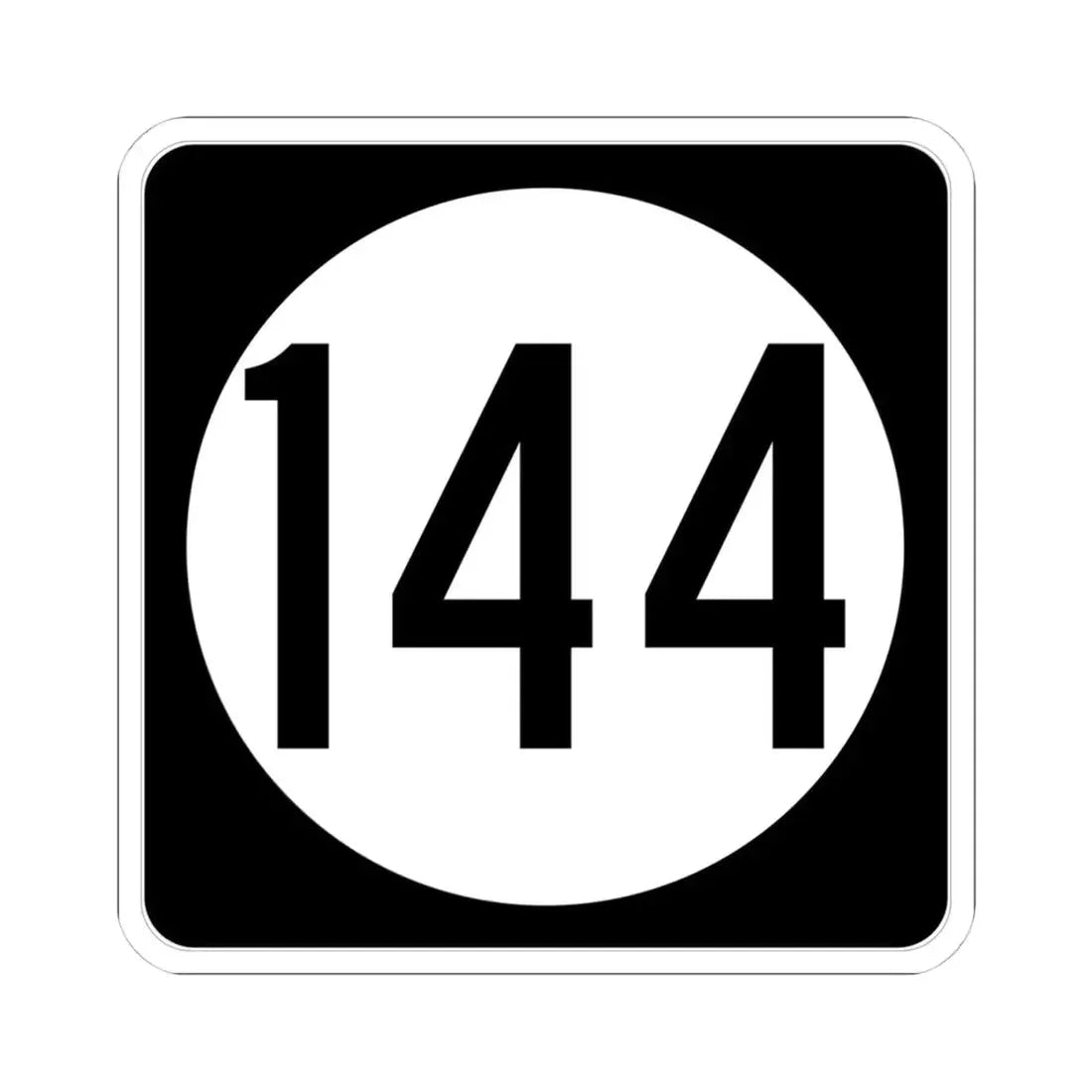 Iowa 144 (Iowa) (Road Sign) STICKER Vinyl Kiss-Cut Decal 4 Inch White - The Sticker Space