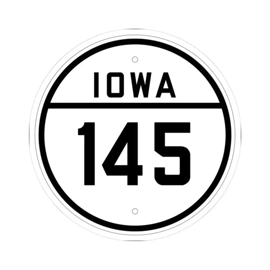 Iowa 145 1926 (Iowa) (Road Sign) STICKER Vinyl Kiss-Cut Decal 3 Inch White - The Sticker Space