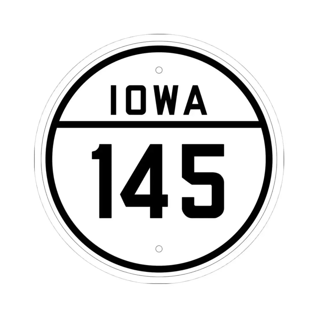 Iowa 145 1926 (Iowa) (Road Sign) STICKER Vinyl Kiss-Cut Decal 4 Inch White - The Sticker Space
