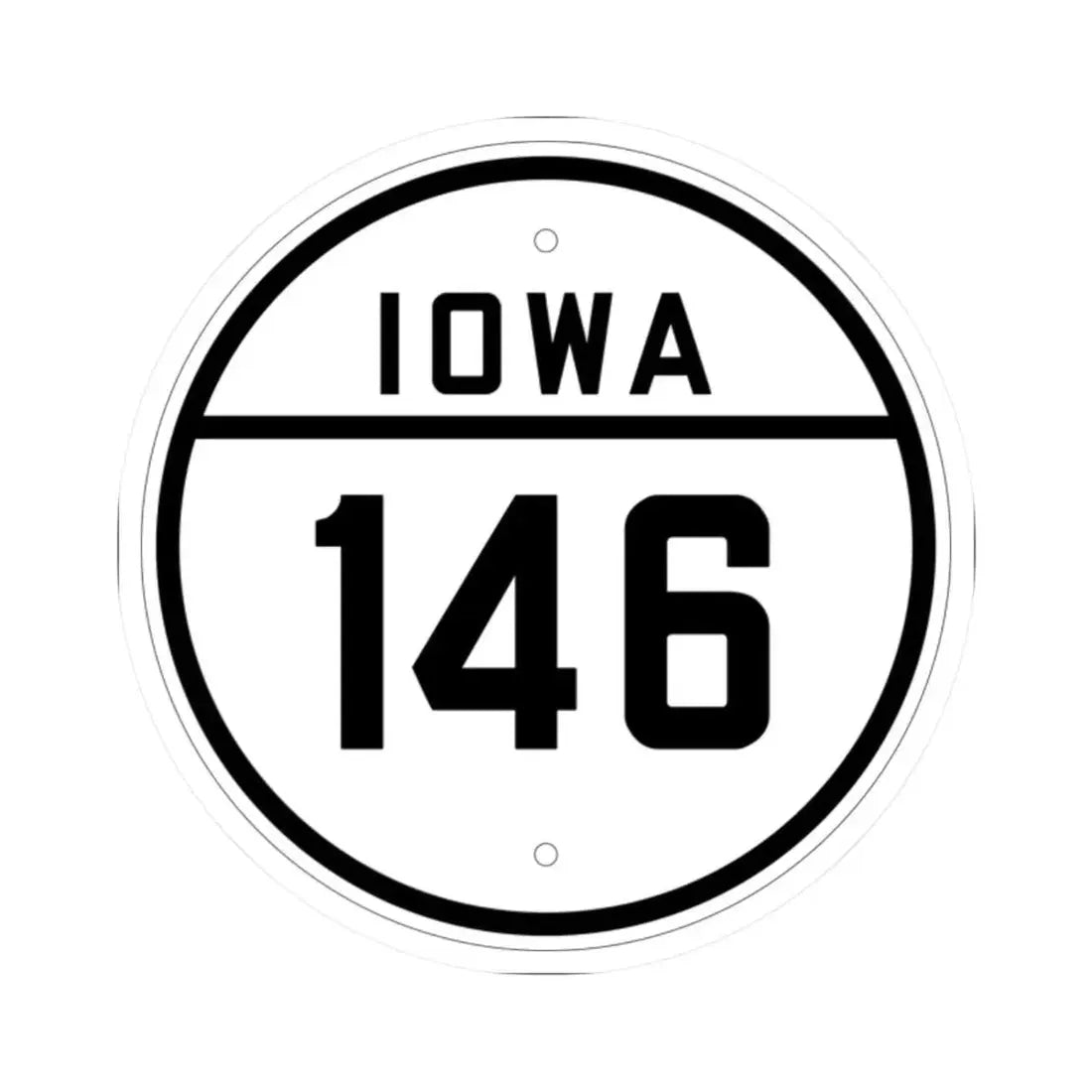 Iowa 146 1926 (Iowa) (Road Sign) STICKER Vinyl Kiss-Cut Decal 2 Inch White - The Sticker Space