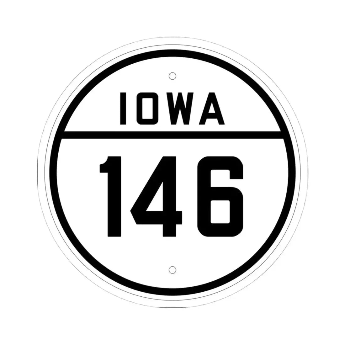 Iowa 146 1926 (Iowa) (Road Sign) STICKER Vinyl Kiss-Cut Decal 4 Inch White - The Sticker Space