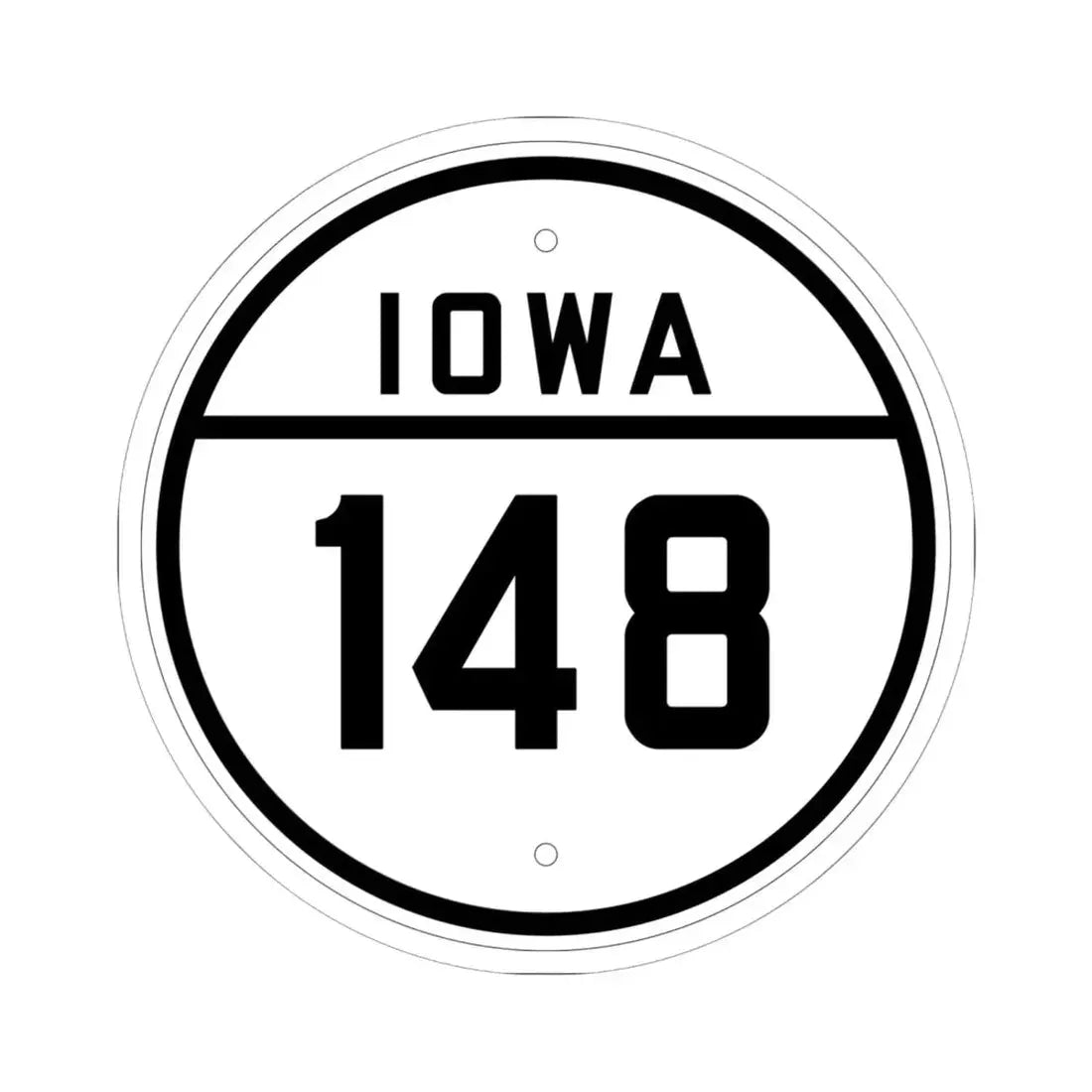 Iowa 148 1926 (Iowa) (Road Sign) STICKER Vinyl Kiss-Cut Decal 6 Inch White - The Sticker Space