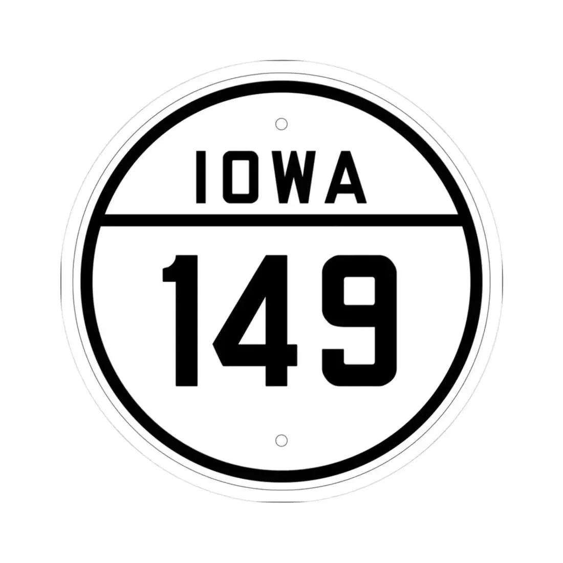 Iowa 149 1926 (Iowa) (Road Sign) STICKER Vinyl Kiss-Cut Decal 3 Inch White - The Sticker Space