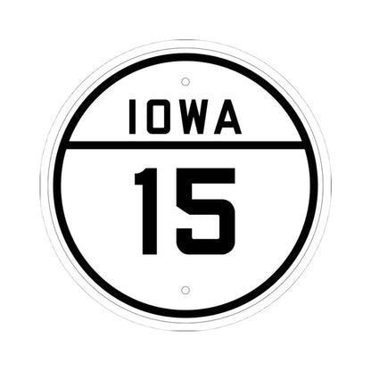 Iowa 15 1926 (Iowa) (Road Sign) STICKER Vinyl Kiss-Cut Decal 4 Inch White - The Sticker Space