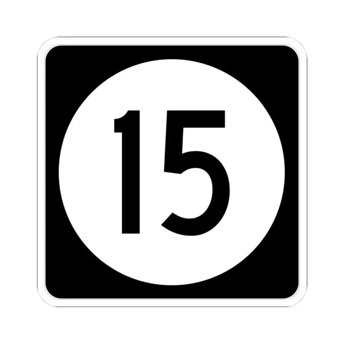 Iowa 15 (Iowa) (Road Sign) STICKER Vinyl Kiss-Cut Decal 3 Inch White - The Sticker Space