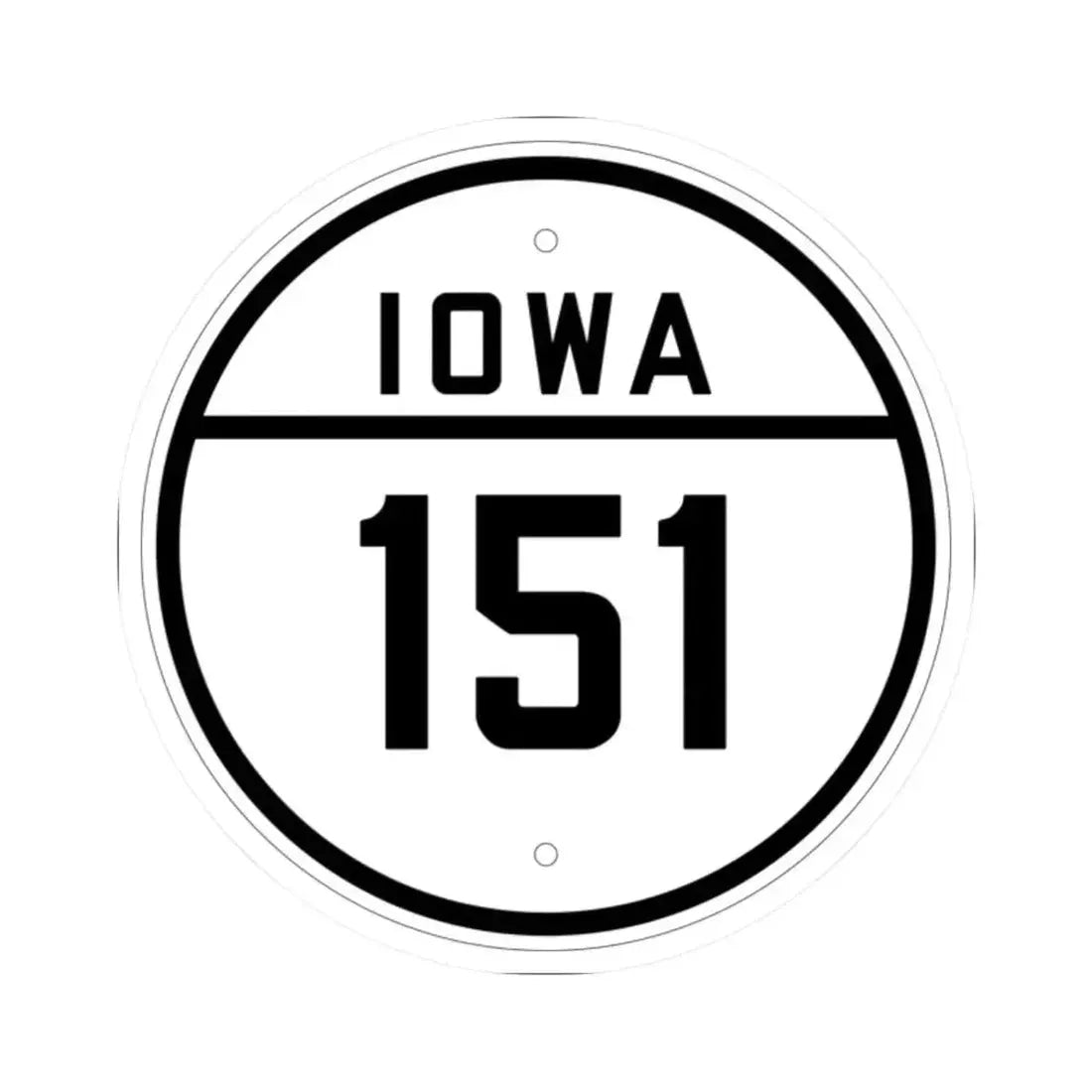 Iowa 151 1926 (Iowa) (Road Sign) STICKER Vinyl Kiss-Cut Decal 2 Inch White - The Sticker Space