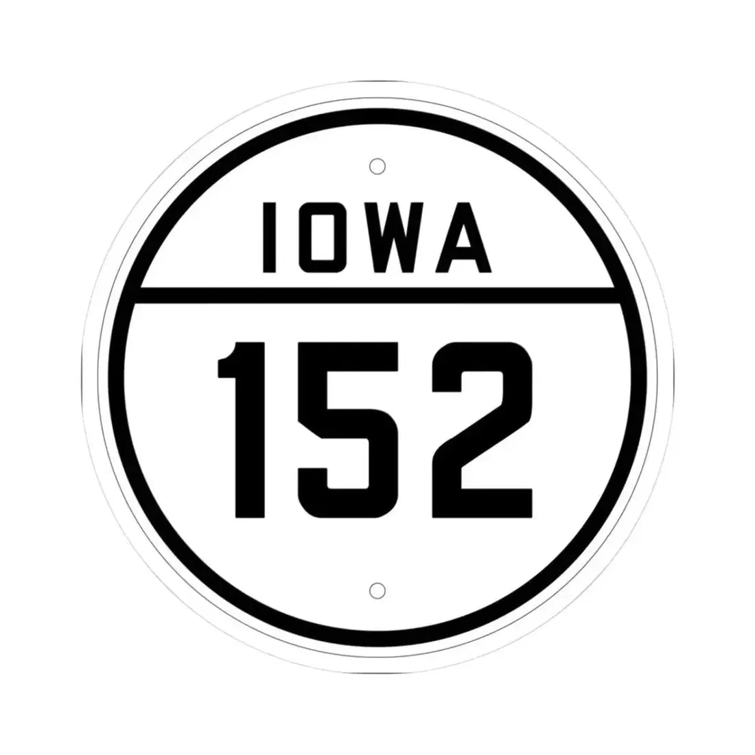 Iowa 152 1926 (Iowa) (Road Sign) STICKER Vinyl Kiss-Cut Decal 3 Inch White - The Sticker Space