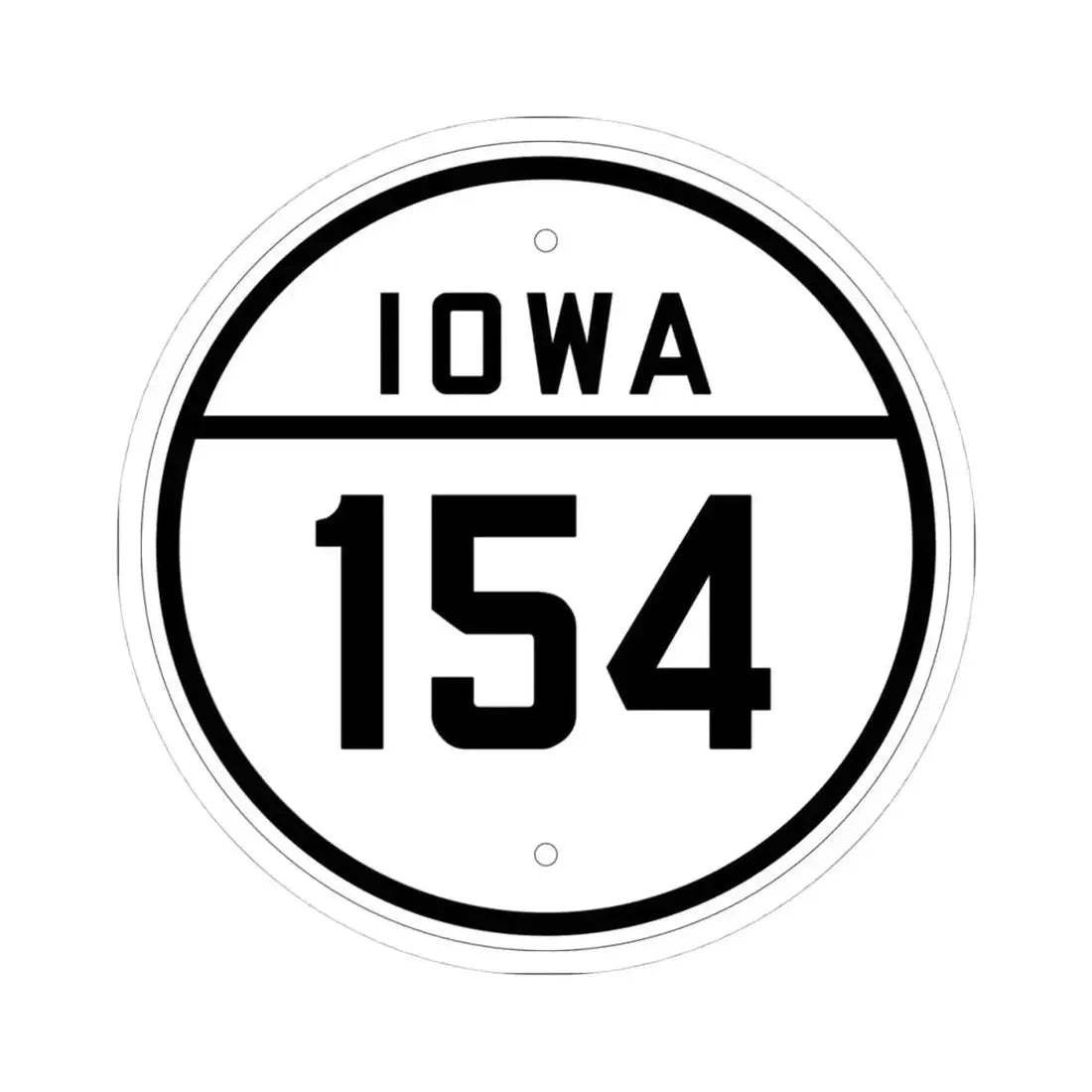 Iowa 154 1926 (Iowa) (Road Sign) STICKER Vinyl Kiss-Cut Decal 4 Inch White - The Sticker Space