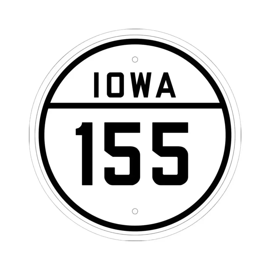 Iowa 155 1926 (Iowa) (Road Sign) STICKER Vinyl Kiss-Cut Decal 6 Inch White - The Sticker Space