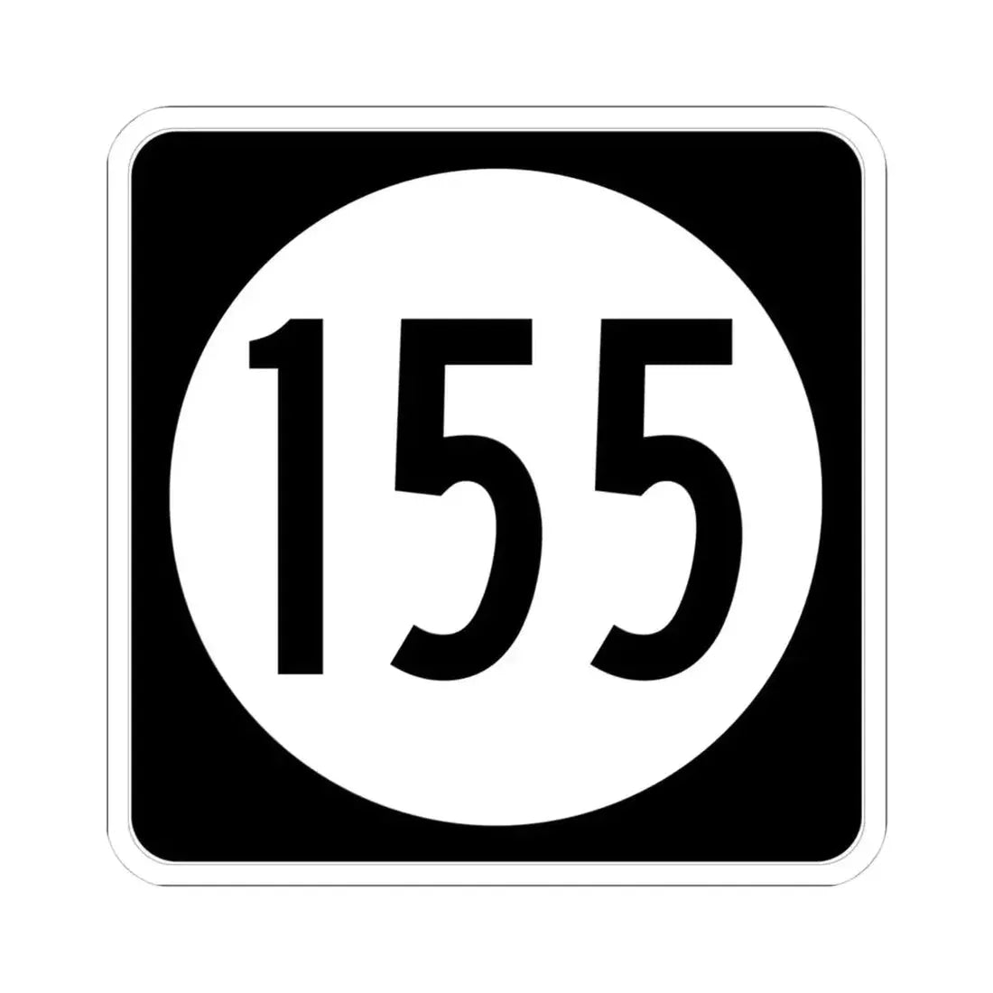 Iowa 155 (Iowa) (Road Sign) STICKER Vinyl Kiss-Cut Decal 4 Inch White - The Sticker Space