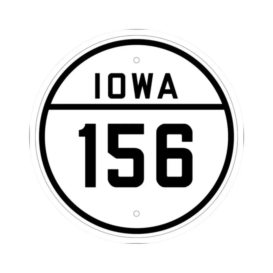 Iowa 156 1926 (Iowa) (Road Sign) STICKER Vinyl Kiss-Cut Decal 2 Inch White - The Sticker Space