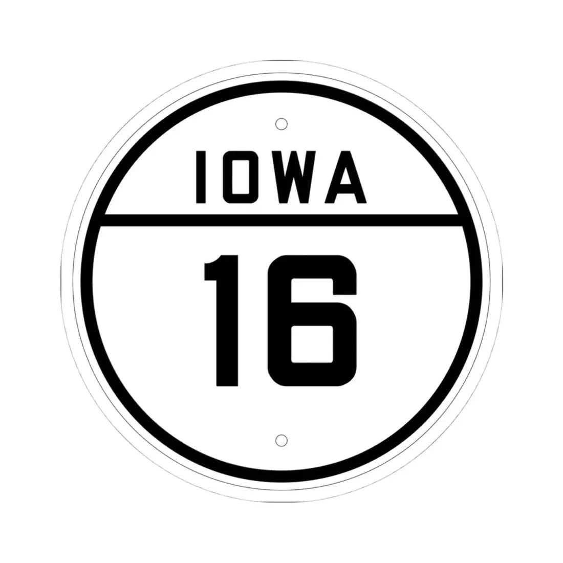 Iowa 16 1926 (Iowa) (Road Sign) STICKER Vinyl Kiss-Cut Decal 4 Inch White - The Sticker Space
