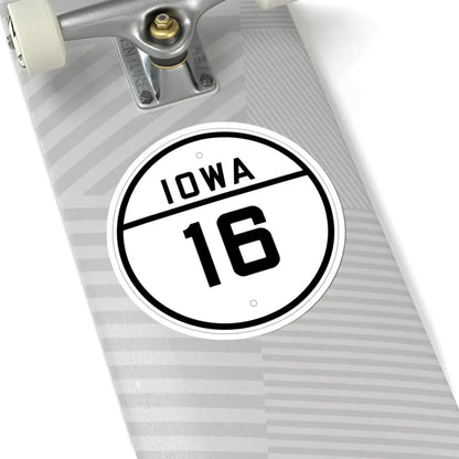 Iowa 16 1926 (Iowa) (Road Sign) STICKER Vinyl Kiss-Cut Decal - The Sticker Space