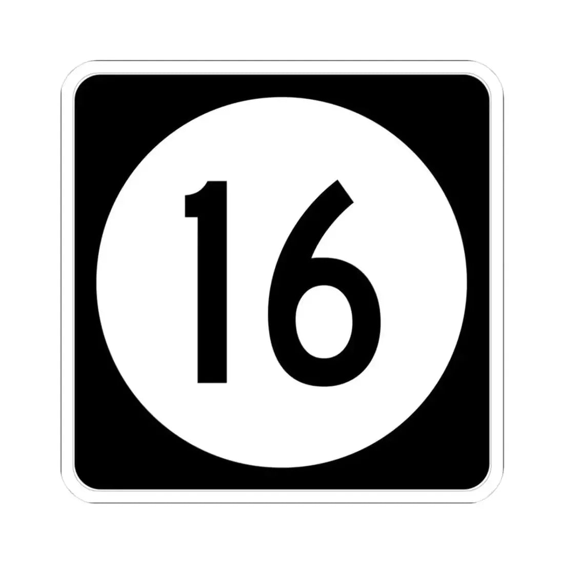 Iowa 16 (Iowa) (Road Sign) STICKER Vinyl Kiss-Cut Decal 3 Inch White - The Sticker Space