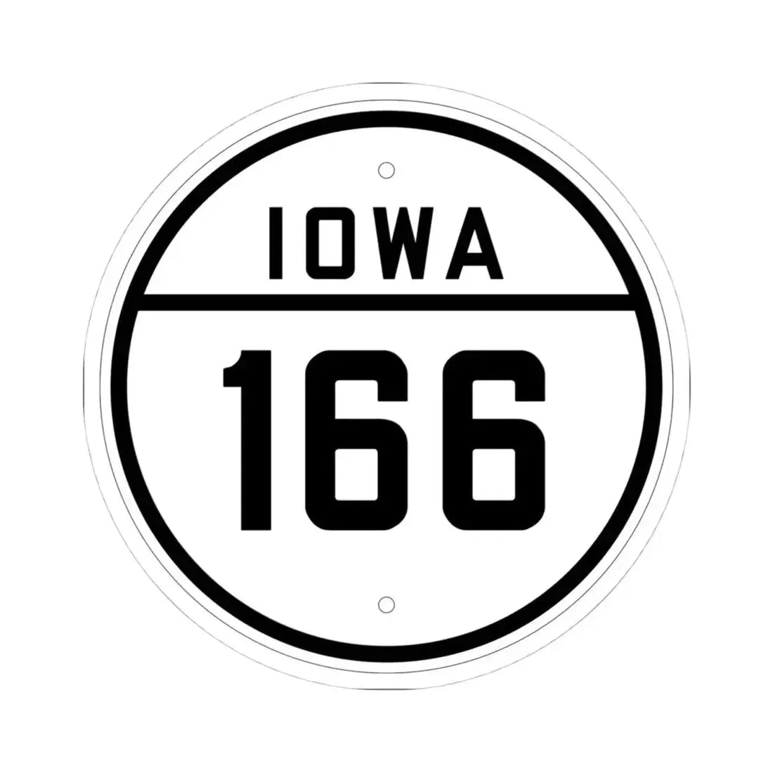 Iowa 166 1926 (Iowa) (Road Sign) STICKER Vinyl Kiss-Cut Decal 4 Inch White - The Sticker Space