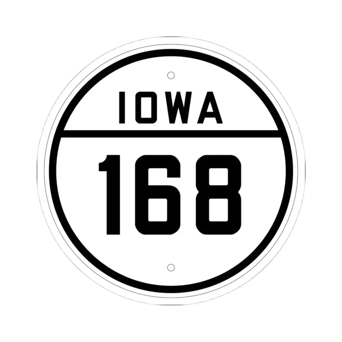 Iowa 168 1926 (Iowa) (Road Sign) STICKER Vinyl Kiss-Cut Decal 4 Inch White - The Sticker Space