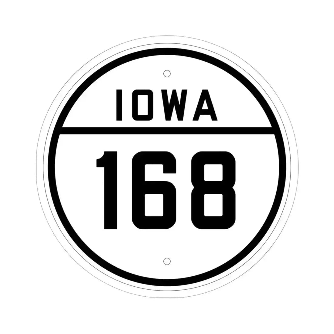 Iowa 168 1926 (Iowa) (Road Sign) STICKER Vinyl Kiss-Cut Decal 6 Inch White - The Sticker Space