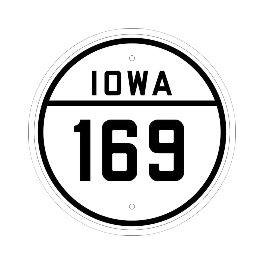 Iowa 169 1926 (Iowa) (Road Sign) STICKER Vinyl Kiss-Cut Decal 6 Inch White - The Sticker Space