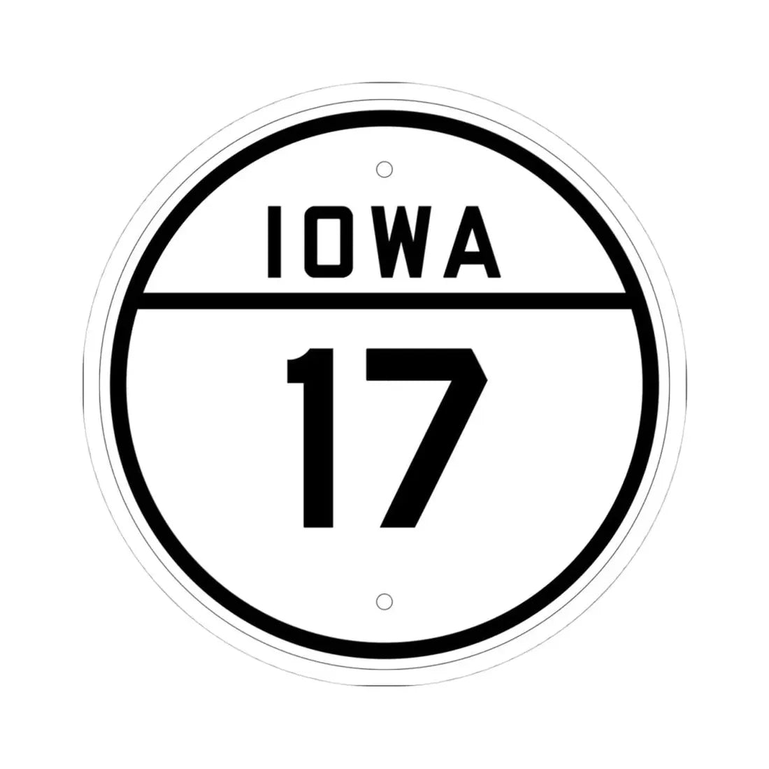 Iowa 17 1926 (Iowa) (Road Sign) STICKER Vinyl Kiss-Cut Decal 4 Inch White - The Sticker Space