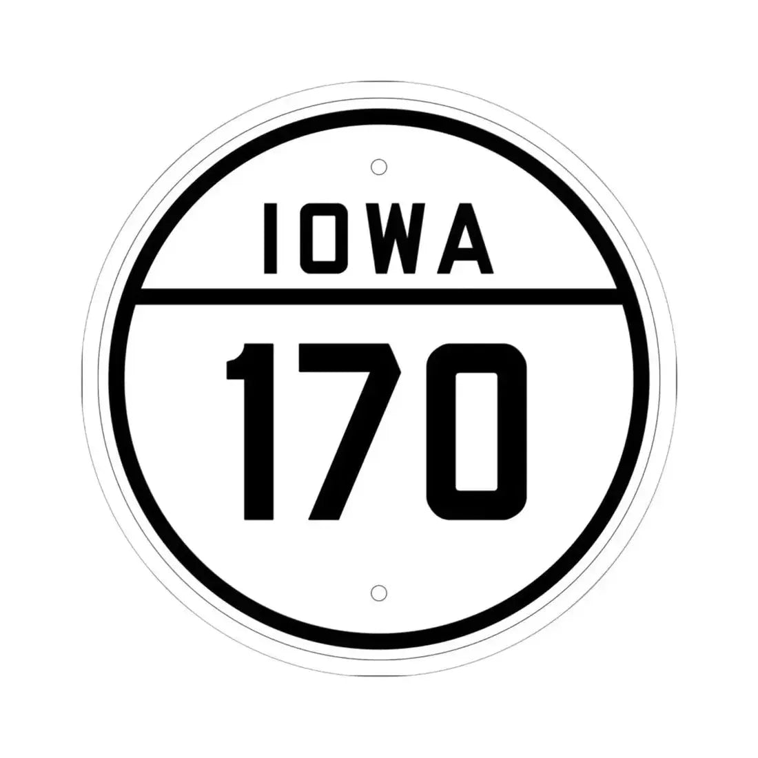 Iowa 170 1926 (Iowa) (Road Sign) STICKER Vinyl Kiss-Cut Decal 6 Inch White - The Sticker Space