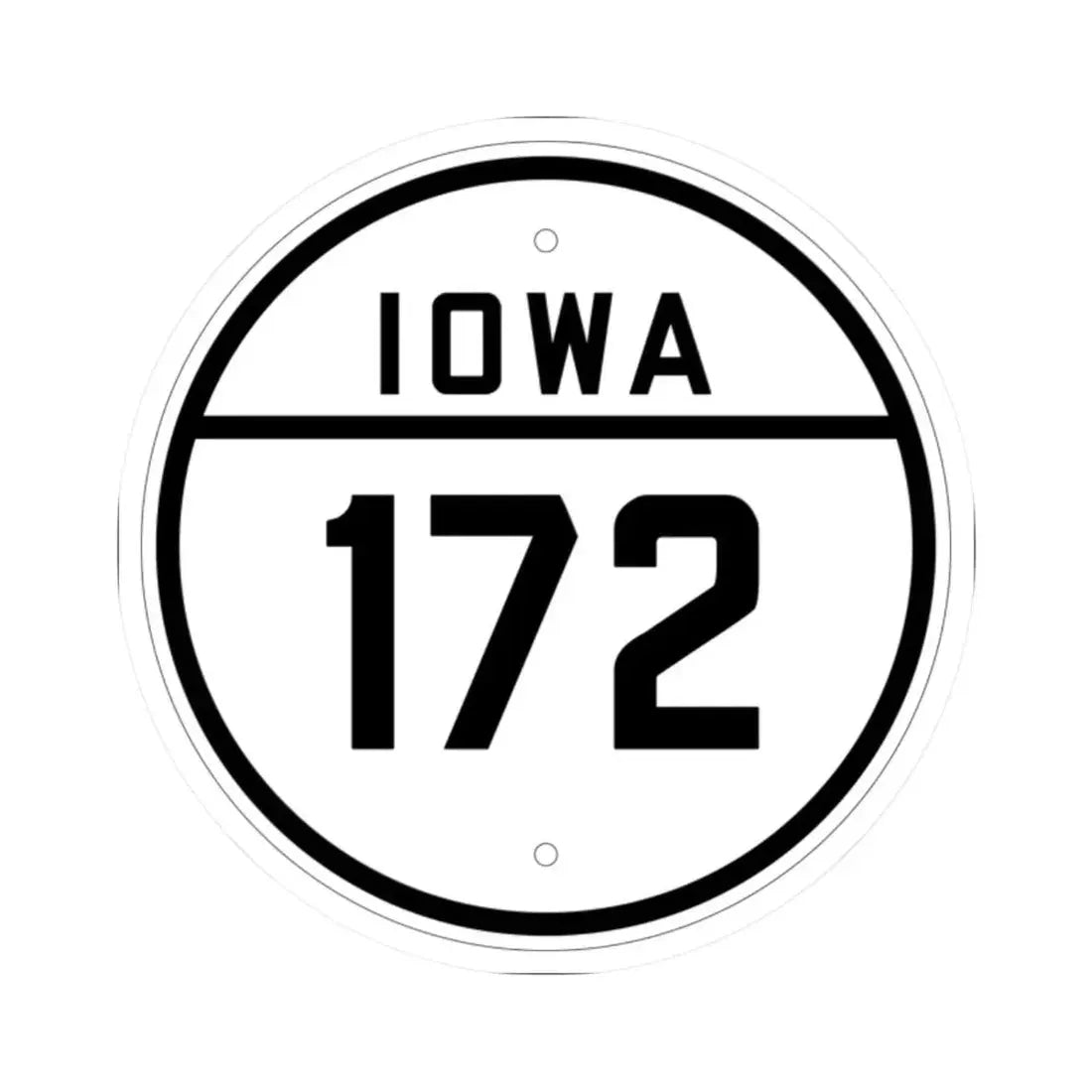 Iowa 172 1926 (Iowa) (Road Sign) STICKER Vinyl Kiss-Cut Decal 2 Inch White - The Sticker Space