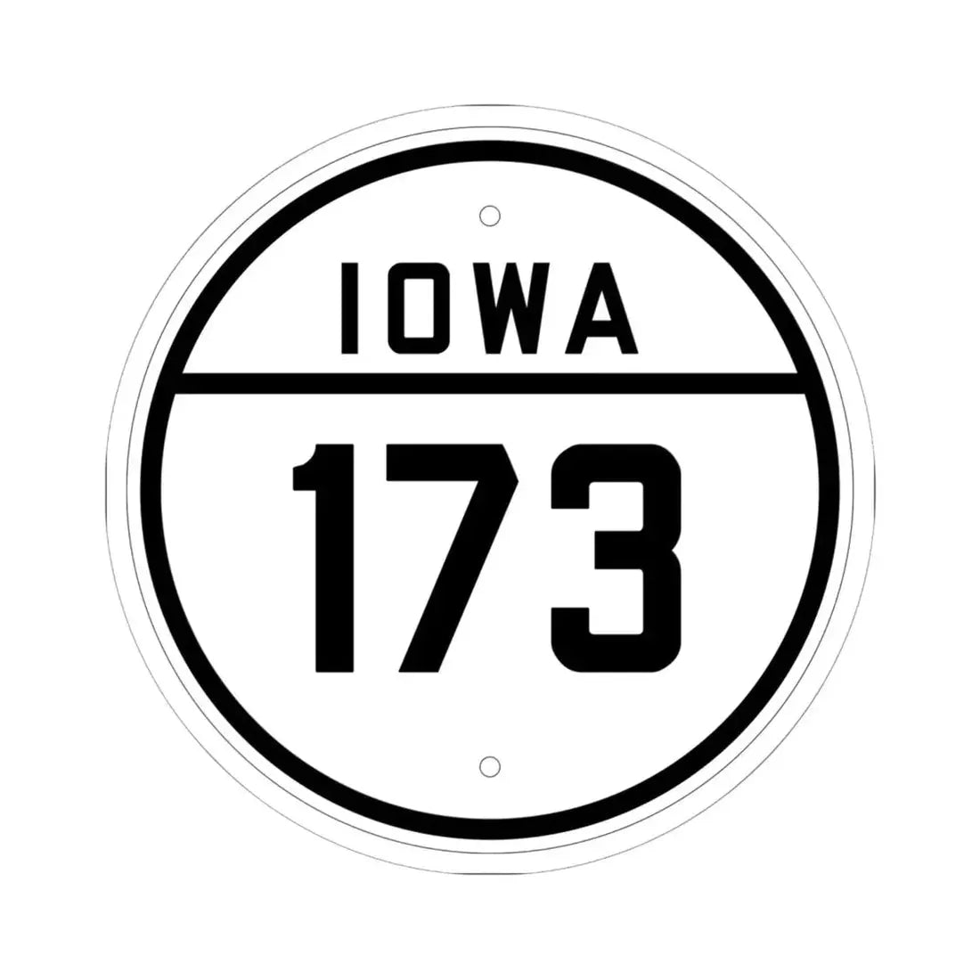 Iowa 173 1926 (Iowa) (Road Sign) STICKER Vinyl Kiss-Cut Decal 6 Inch White - The Sticker Space