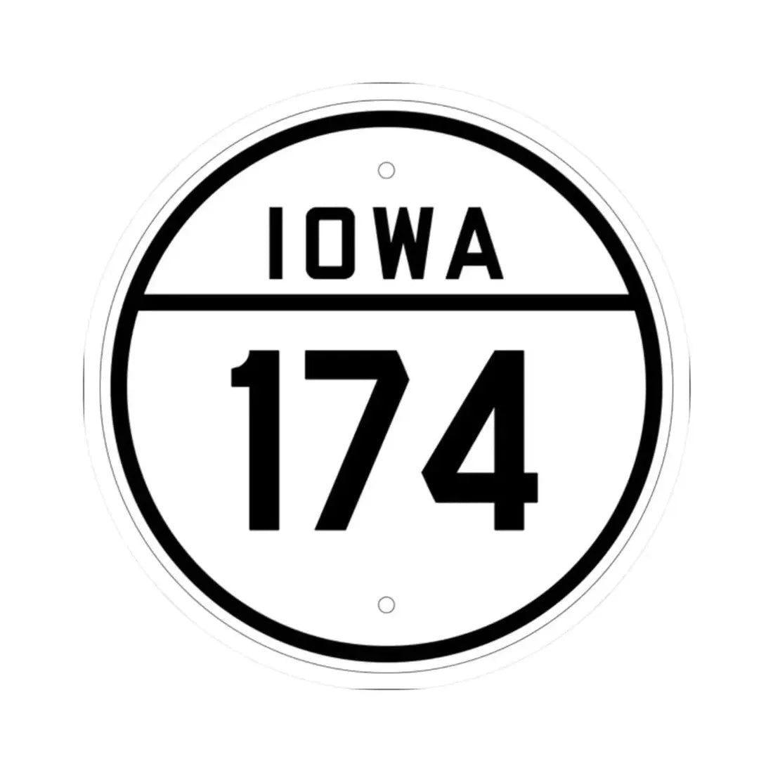 Iowa 174 1926 (Iowa) (Road Sign) STICKER Vinyl Kiss-Cut Decal 2 Inch White - The Sticker Space