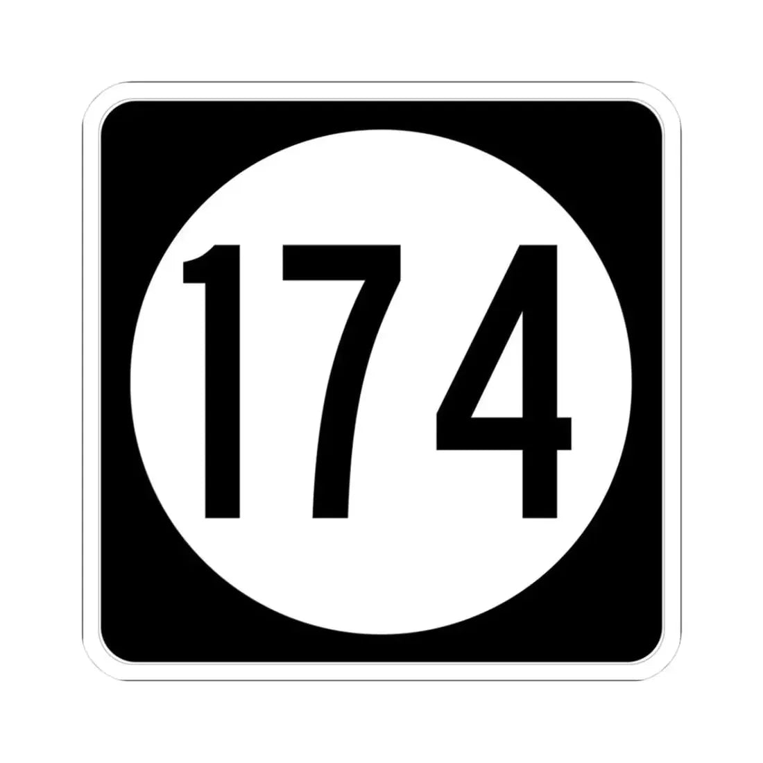 Iowa 174 (Iowa) (Road Sign) STICKER Vinyl Kiss-Cut Decal 3 Inch White - The Sticker Space