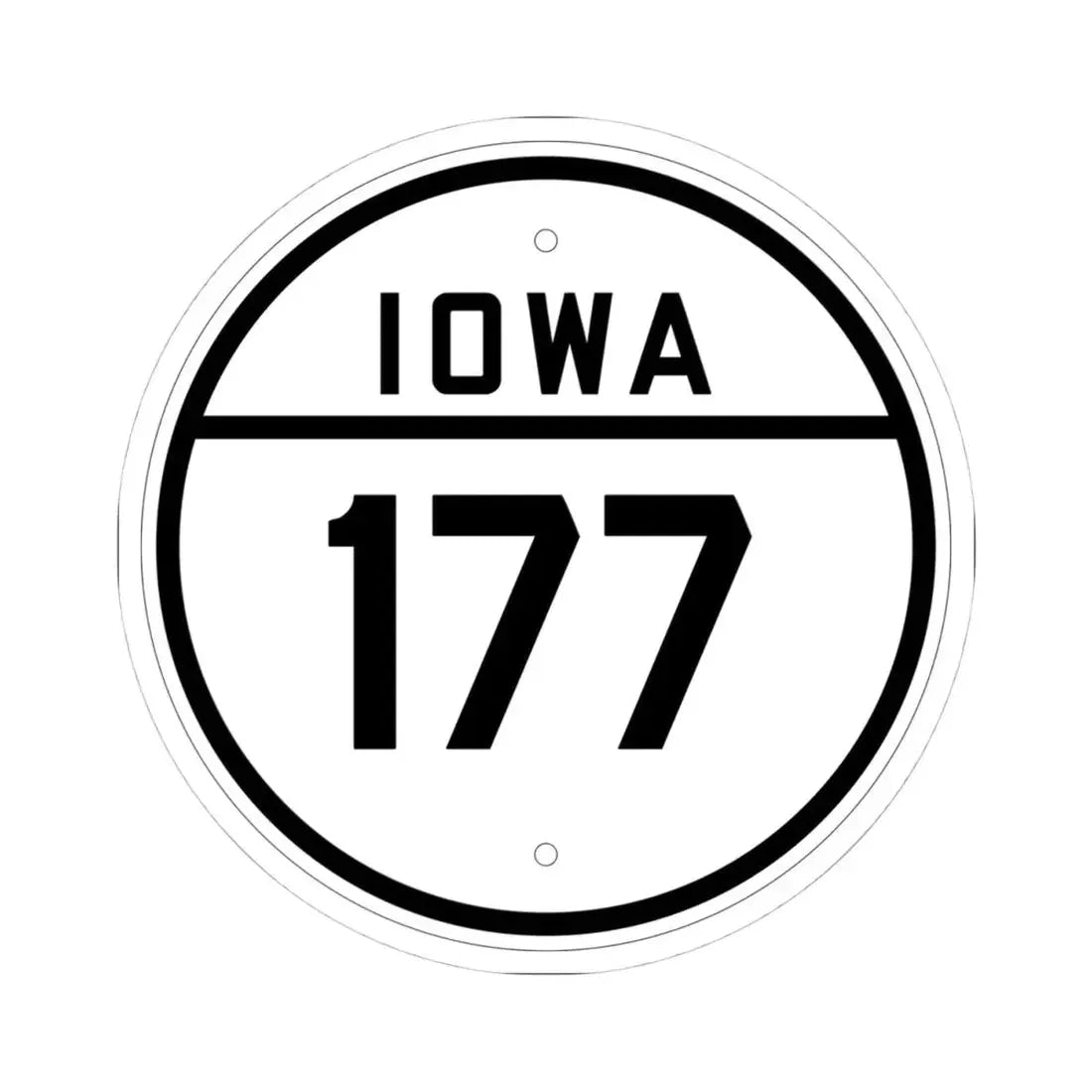 Iowa 177 1926 (Iowa) (Road Sign) STICKER Vinyl Kiss-Cut Decal 4 Inch White - The Sticker Space