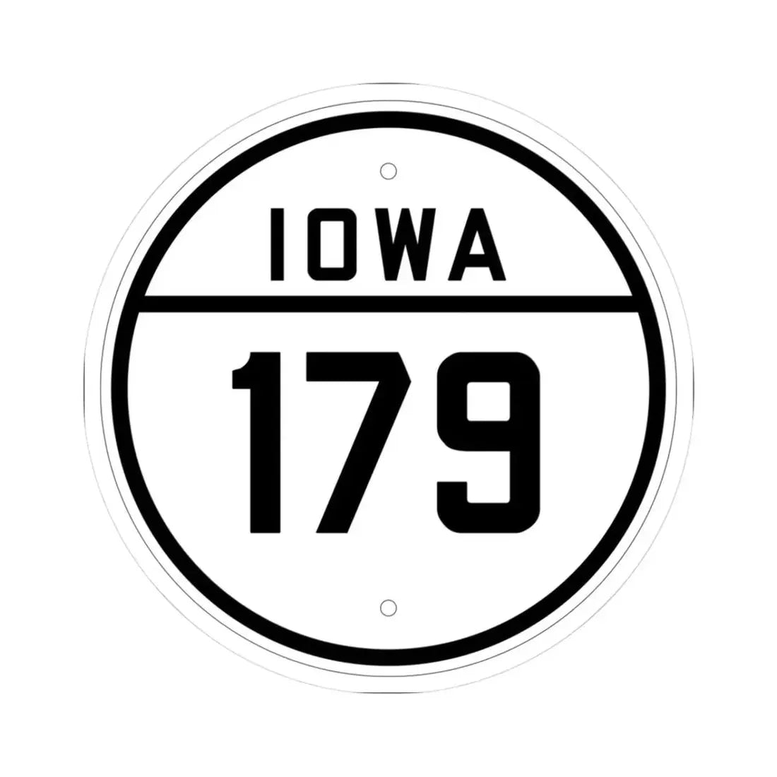 Iowa 179 1926 (Iowa) (Road Sign) STICKER Vinyl Kiss-Cut Decal 3 Inch White - The Sticker Space