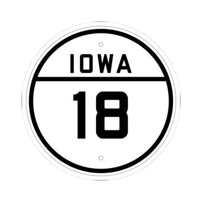 Iowa 18 1926 (Iowa) (Road Sign) STICKER Vinyl Kiss-Cut Decal 3 Inch White - The Sticker Space