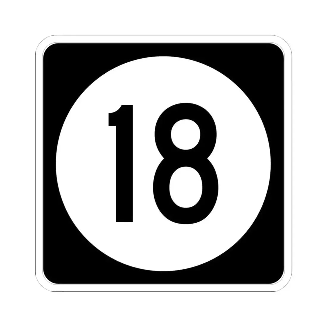 Iowa 18 (Iowa) (Road Sign) STICKER Vinyl Kiss-Cut Decal 4 Inch White - The Sticker Space