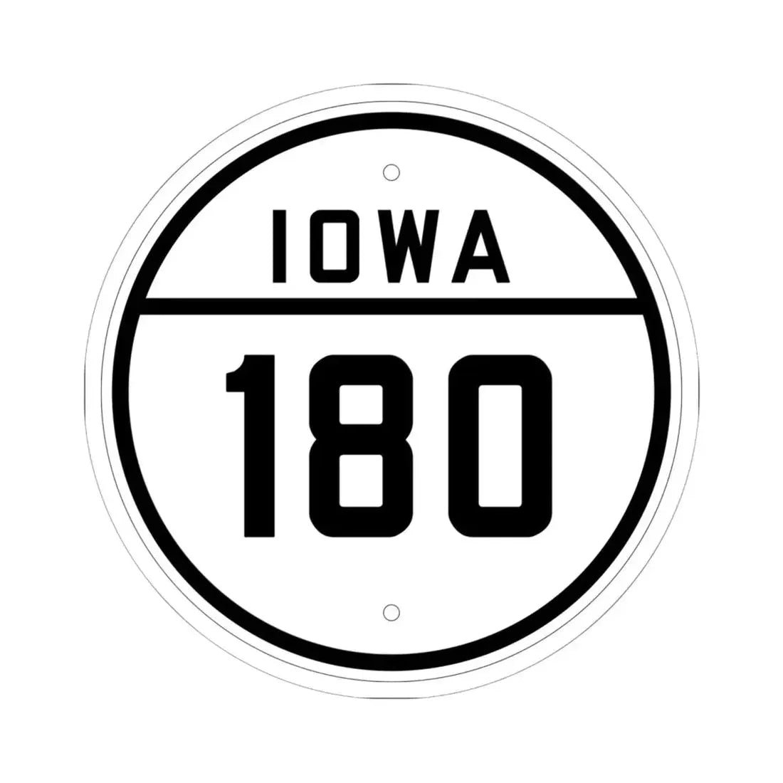 Iowa 180 1926 (Iowa) (Road Sign) STICKER Vinyl Kiss-Cut Decal 6 Inch White - The Sticker Space