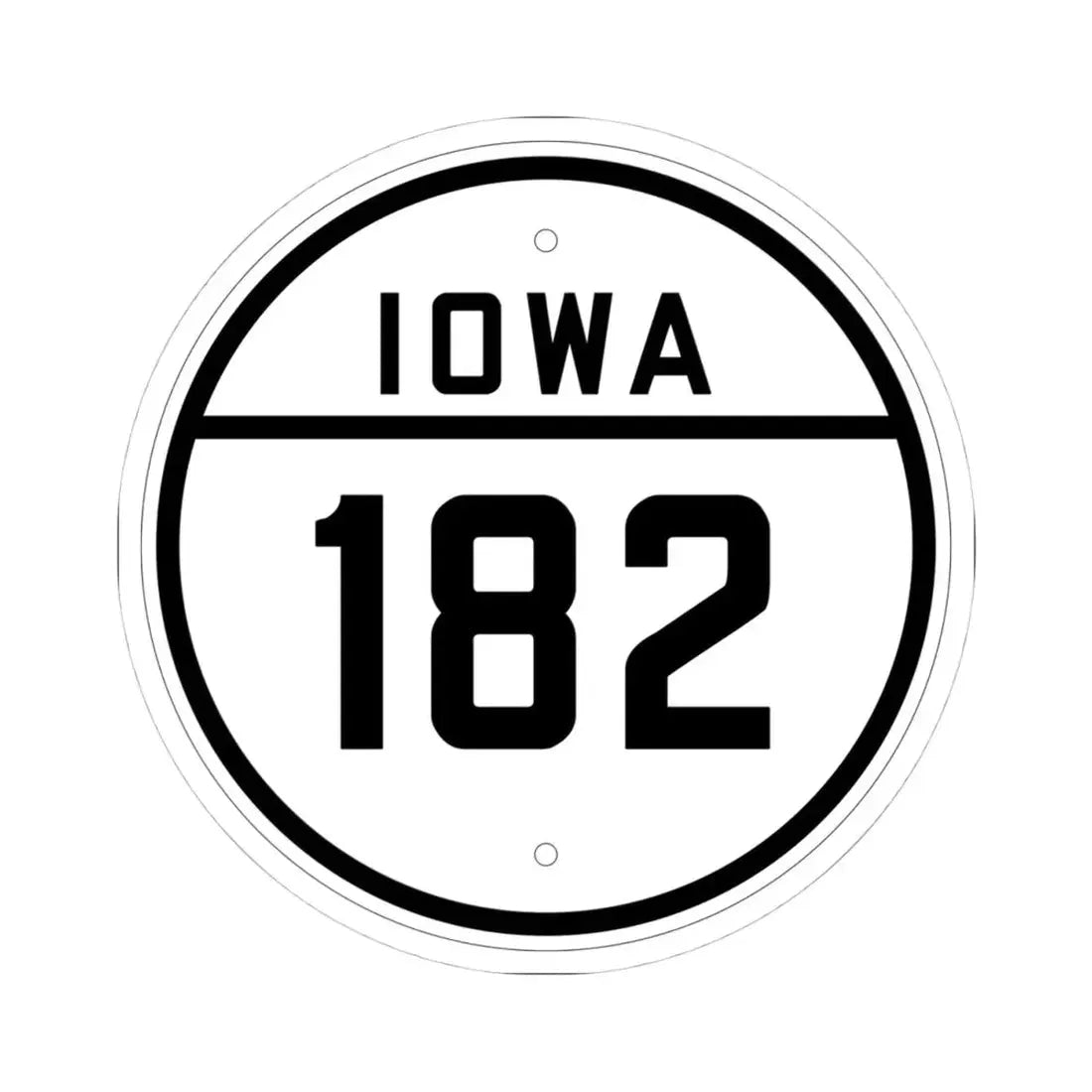 Iowa 182 1926 (Iowa) (Road Sign) STICKER Vinyl Kiss-Cut Decal 4 Inch White - The Sticker Space
