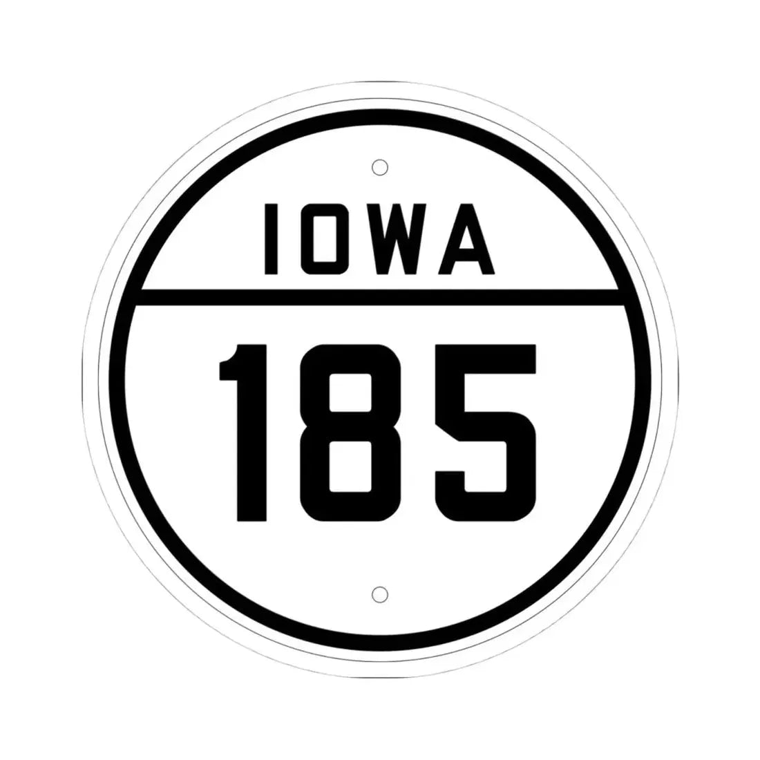 Iowa 185 1926 (Iowa) (Road Sign) STICKER Vinyl Kiss-Cut Decal 4 Inch White - The Sticker Space