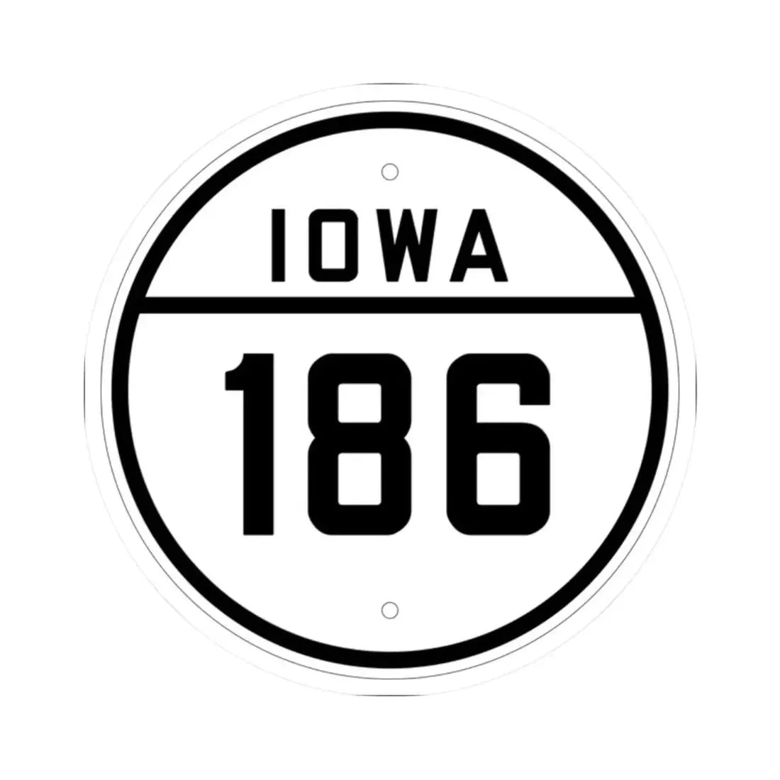 Iowa 186 1926 (Iowa) (Road Sign) STICKER Vinyl Kiss-Cut Decal 2 Inch White - The Sticker Space