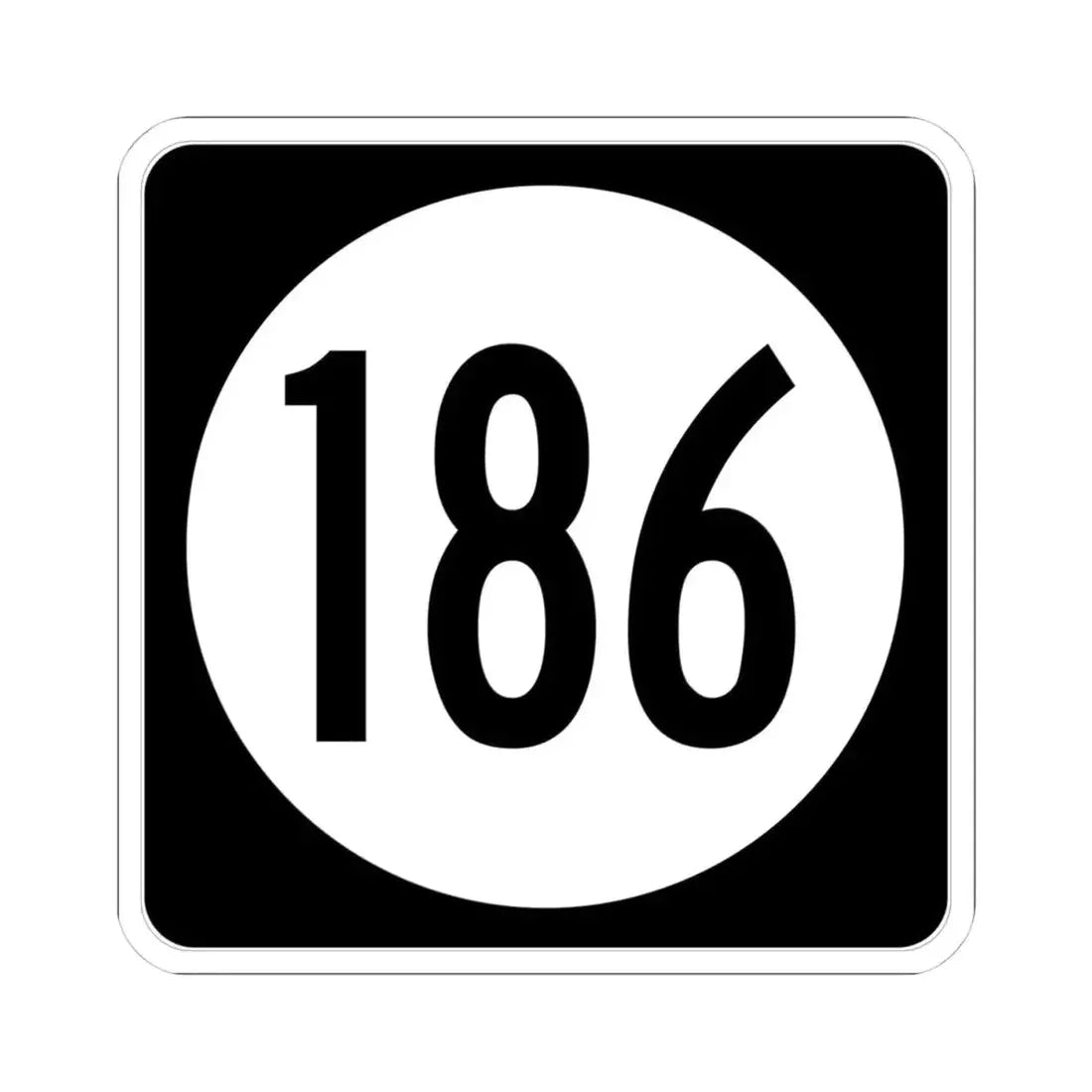 Iowa 186 (Iowa) (Road Sign) STICKER Vinyl Kiss-Cut Decal 4 Inch White - The Sticker Space