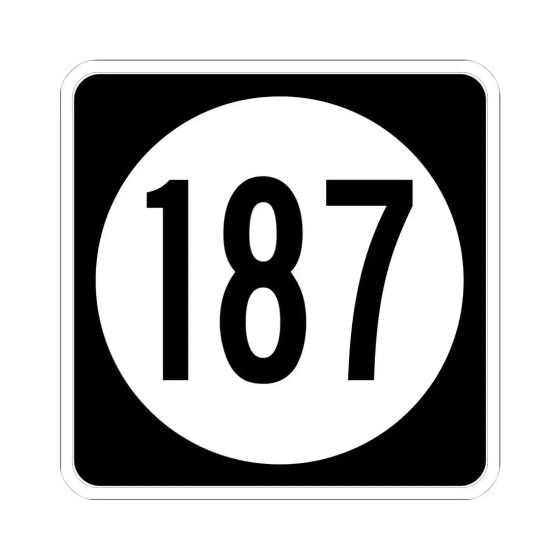 Iowa 187 (Iowa) (Road Sign) STICKER Vinyl Kiss-Cut Decal 4 Inch White - The Sticker Space