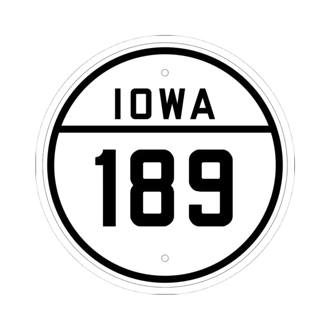Iowa 189 1926 (Iowa) (Road Sign) STICKER Vinyl Kiss-Cut Decal 4 Inch White - The Sticker Space